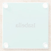 Blue Schlicht Creative Modern Name Minimalistisch Glasuntersetzer (Rückseite)