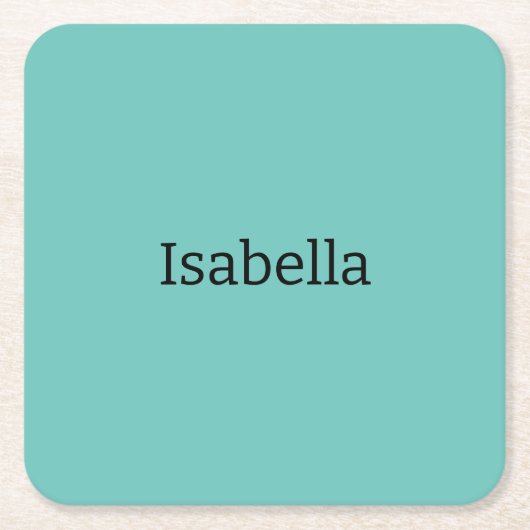 Blue Schlicht Creative Modern Name Minimalistisch Rechteckiger Pappuntersetzer (Vorderseite)