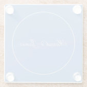 Blue Schlicht Elegant Minimalistisch Names Calligr Glasuntersetzer (Rückseite)