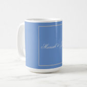 Blue Schlicht Elegant Minimalistisch Names Calligr Kaffeetasse (Vorderseite Links)