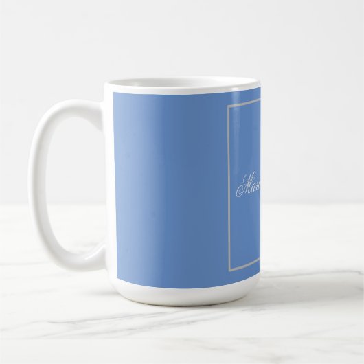 Blue Schlicht Elegant Minimalistisch Names Calligr Kaffeetasse (Links)