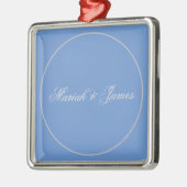 Blue Schlicht Elegant Minimalistisch Names Calligr Ornament Aus Metall (Links)