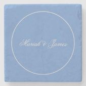 Blue Schlicht Elegant Minimalistisch Names Calligr Steinuntersetzer (Vorderseite)