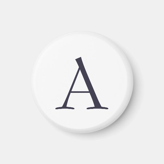 Blue Schlicht Elegant Modern Monogram Initial Magnet (Vorne)