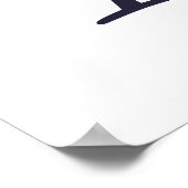 Blue Schlicht Elegant Modern Monogram Initial Poster (Ecke)