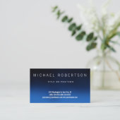 Blue Schlicht Modern Business Card Visitenkarte (Stehend Vorderseite)