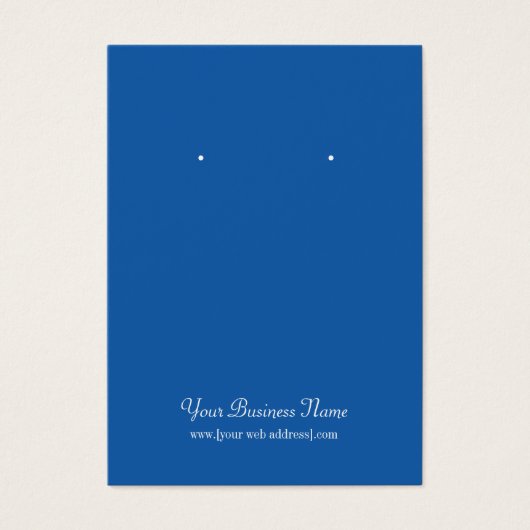 Blue Schlicht Simple Custom Earring Card (Vorderseite)