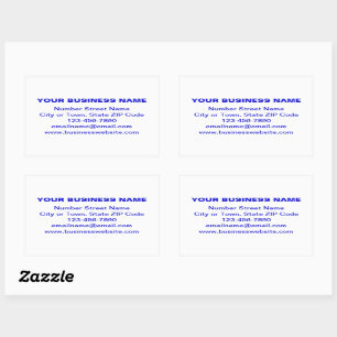 Blue Schlicht Text Business Brand on White Rechteckiger Aufkleber