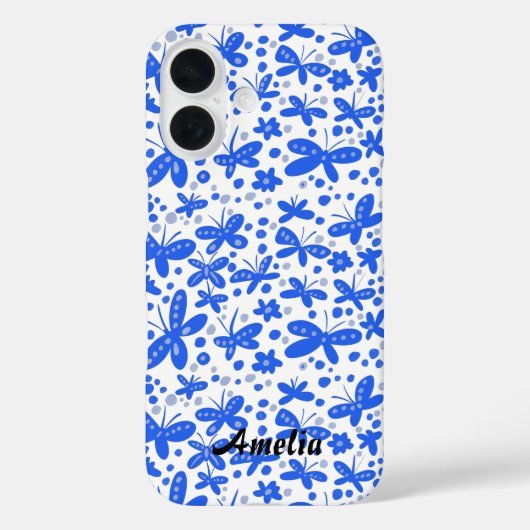 Blue Schmetterflies iPhone-Brieftasche Case-Mate iPhone Hülle (Rückseite)