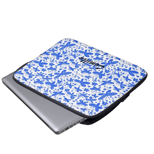 Blue Schmetterflies iPhone-Brieftasche Laptopschutzhülle (Vorne Knopf)