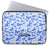 Blue Schmetterflies iPhone-Brieftasche Laptopschutzhülle (Vorderseite)