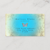 Blue Schmetterling Logo Visitenkarte (Rückseite)