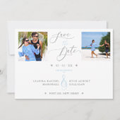 Blue Schnörkel 2 Fotos Anspruchsvolle Hochzeit (Vorderseite)