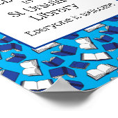Blue School Books Willkommen in unserer Bibliothek Poster (Ecke)