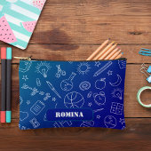 Blue School Elemente Bleistift-Gehäuse/Tasche Zubehörtasche