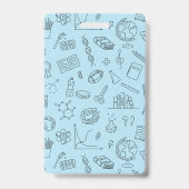 Blue School Icons Homeschool Educator ID Badge Ausweis (Rückseite)