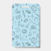 Blue School Icons Homeschool Student ID Abzeichen Ausweis (Back)