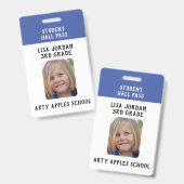 Blue School Lehrer oder Schüler Ausweis (Vorder- & Rückseite)