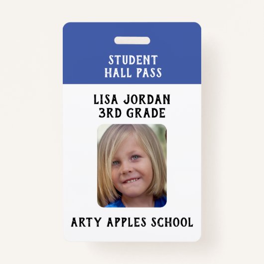 Blue School Lehrer oder Schüler Ausweis (Vorderseite)