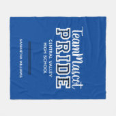 Blue School Pride Mascot Name Fleece Blanket (Vorderseite (Horizontal))