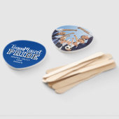 Blue School Pride Mascot Name Hand Fan Fächer (Non-assembled)