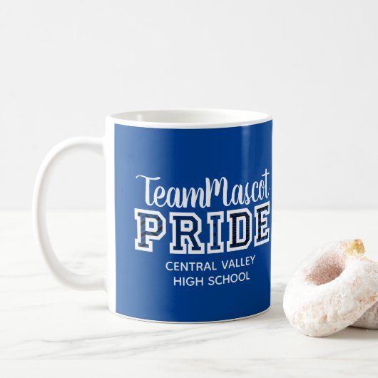 Blue School Pride Mascot Name Kaffee Tasse (Mit Donut)