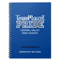 Blue School Pride Mascot Name Notebook