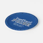 Blue School Pride Mascot Name Paper Teller (Schrägansicht)