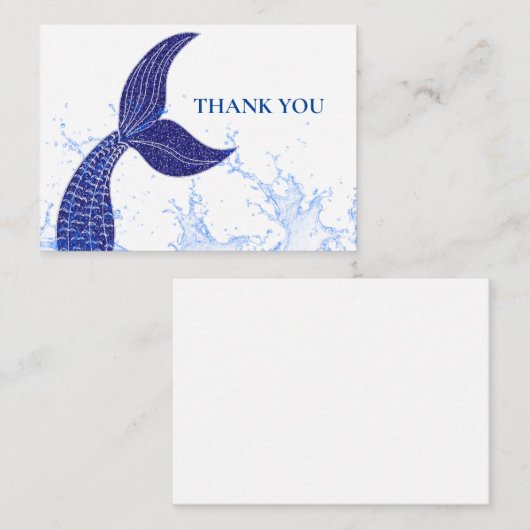 Blue Schwanz Mermaid Dankeschön Karte (Vorne/Hinten)
