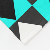 Blue Schwarz-weiß Geometric Rhombus Diamond Fleecedecke (Ecke)