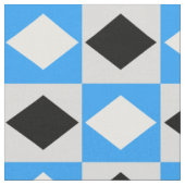 Blue Schwarz-weiß Geometric Rhombus Diamond Stoff (Nahaufnahme)