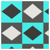 Blue Schwarz-weiß Geometric Rhombus Diamond Stoff (Nahaufnahme)