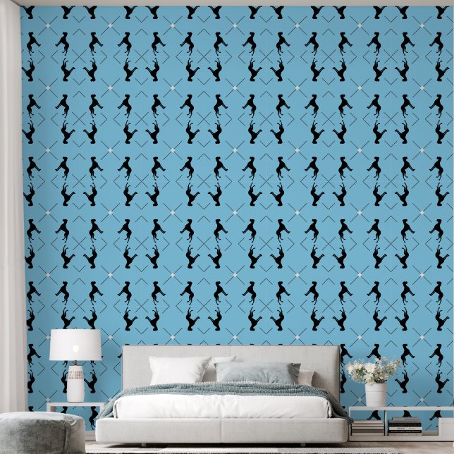 Blue Schwarz-weiß Great Dane Wallpaper Tapete (Schlafzimmer)