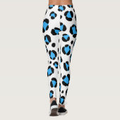 Blue Schwarz-weiß Leopard Animal Print Leggings (Rückseite)