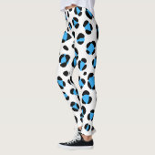 Blue Schwarz-weiß Leopard Animal Print Leggings (Links)