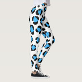 Blue Schwarz-weiß Leopard Animal Print Leggings (Rechts)
