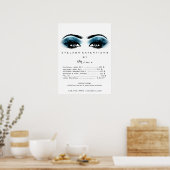Blue Schwarz-weiß Makeup Eyes Lashes Preise Poster (Küche)