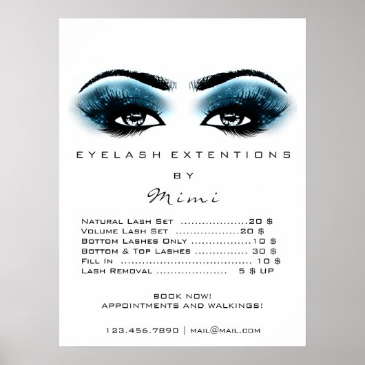 Blue Schwarz-weiß Makeup Eyes Lashes Preise Poster (Vorne)