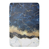 Blue Schwarz-weiß Marble Glam Badematte (Vorderseite Vertikal)