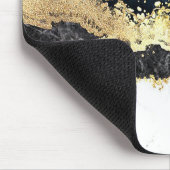 Blue Schwarz-weiß Marble Glam Mousepad (Ecke)