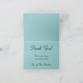 Blue Schwarz-weiß Monogram Wedding Dankeschön Kart Dankeskarte (Innenseite)