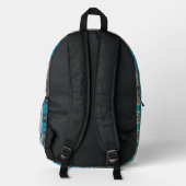 Blue Schwarz-weiß Orka Whale Stain Glass Look Bedruckter Rucksack (Rückseite)