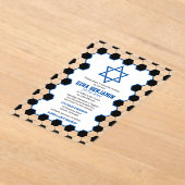 Blue Schwarz-weiß Soccer Ball Bar Mitzvah Acryleinladungen (Ablage )