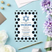 Blue Schwarz-weiß Soccer Ball Bar Mitzvah Acryleinladungen (In Situ (Hochzeit))