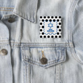 Blue Schwarz-weiß Soccer Ball Bar Mitzvah Button (Beispiel)