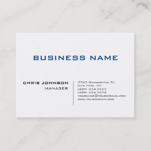 Blue Schwarz-weiß Unique Manager Business Card Visitenkarte
