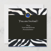 BLUE SCHWARZ-WEISS ZEBRA FUR MONOGRAM, Saphir Einladung (Rückseite)