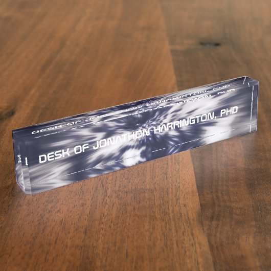 Blue Sci-Fi Beruflich Namensplakette (Seite)