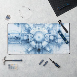 Blue Sci-Fi Space Base Schreibtischunterlage
