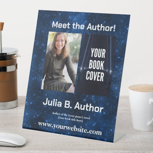 Blue SciFi Author Book Signing oder Book Launch Sockelschild (In Situ)